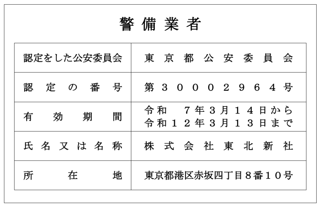 警備業標識