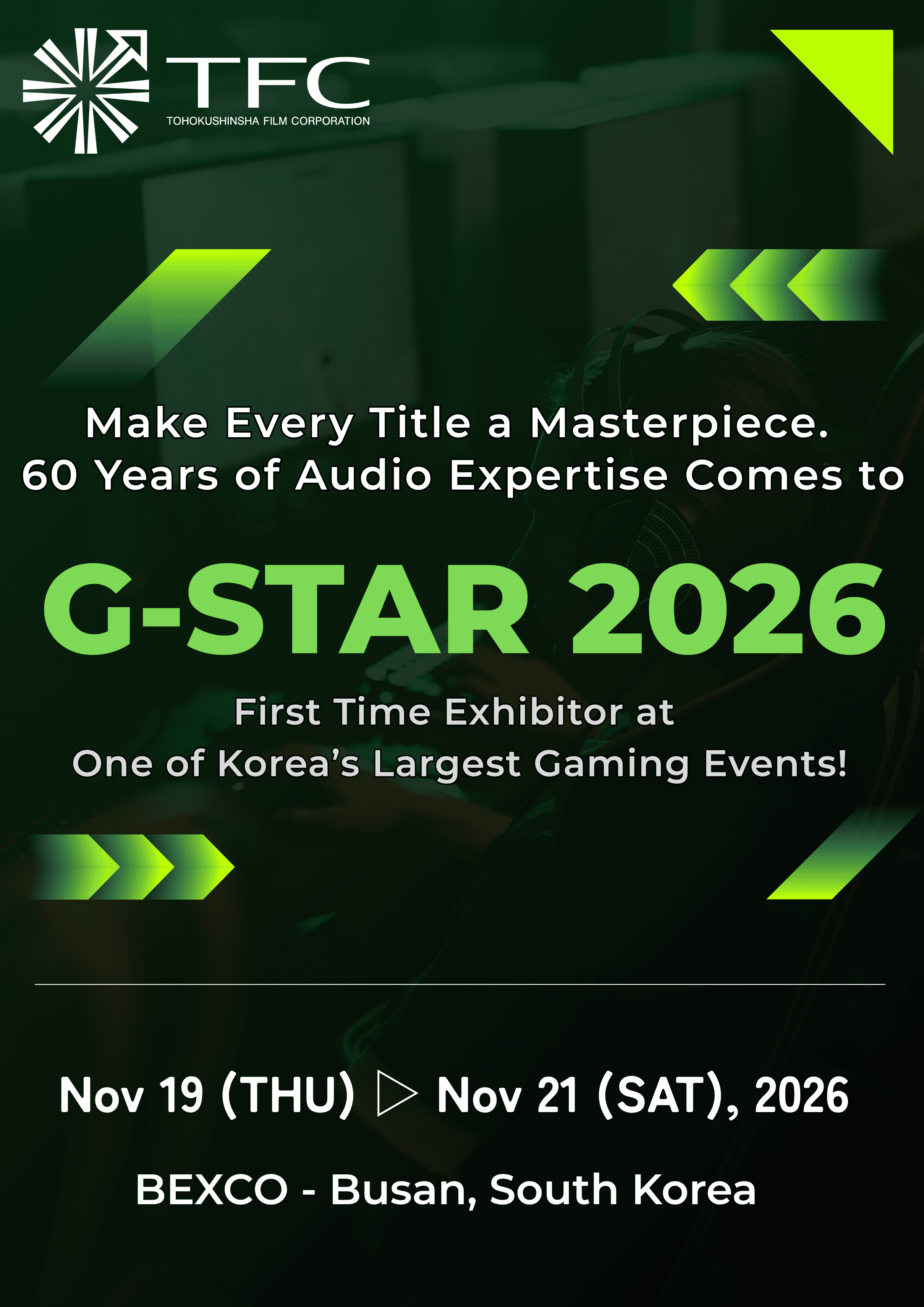 韓国最大級のゲームショウ「G-STAR 2026」に初出展！アジア市場での新たなパートナーシップの構築へ
