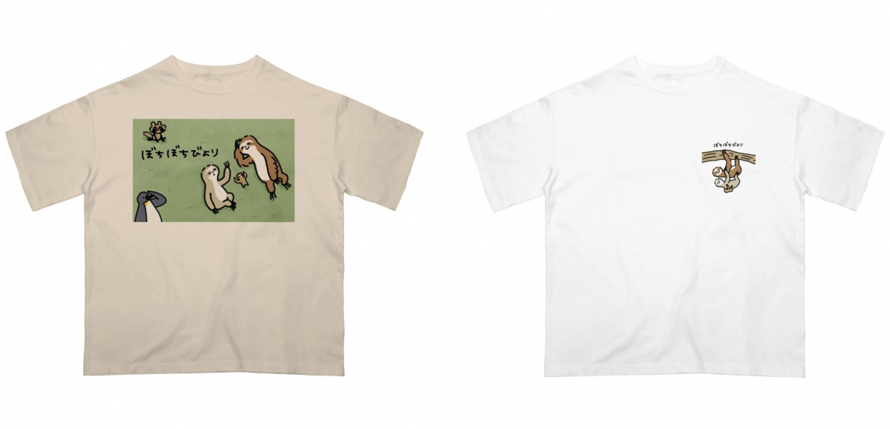 「ぼちぼちびより」オリジナルTシャツ　￥4,800(税込) ※ナマケモノフェス特別価格